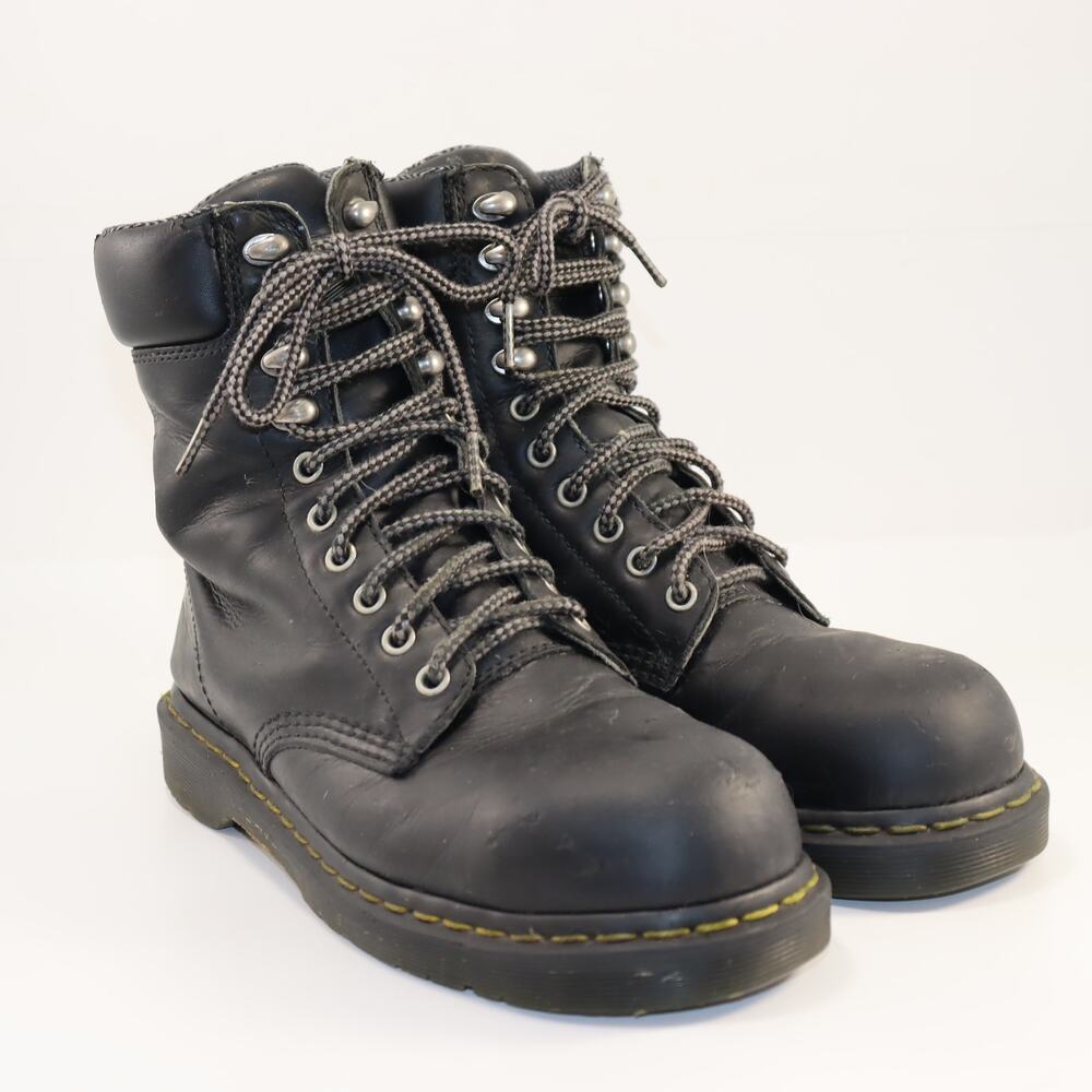 Dr. Martens Industrial Steel Toe Black Leather Work Boots EU 39 US 6.5